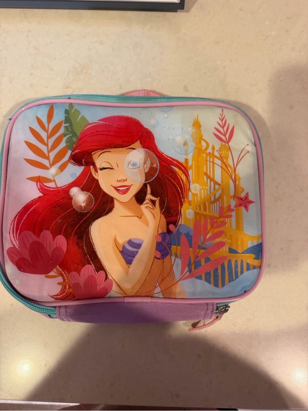 Disney Princess Little Mermaid Ariel glitter insulated lunch box